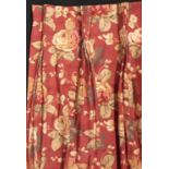 1 pair good quality bespoke made curtains in Laura Ashley Cabbage Roses fabric, with floral