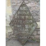 A old heavy kite shaped cast iron Great Western Railway notice 126cm x 78cm