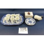 A mixed collection comprising Asiatic pheasant meat plate, Edwardian jug and basin set with