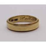 14ct wedding ring inscribed 'Hella' to interior, size M/N, 4.8g