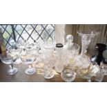 A quantity of 19th and 20th century glassware consisting of six sorbet dishes, cut glass vases,