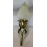 A brass torch wall light. 55cm.