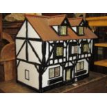 Half timbered dolls house with painted finish, 70cm wide