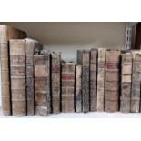 A collection of 18th century (plus some earlier and some later) leather bound volumes written in