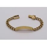 9ct medical bracelet inscribed 'ARH positive Allergic to penicillin', Birmingham 1991, 24.5g