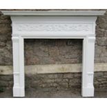 19th century cast iron fire surround (shot blast and repainted) of classical form, 130cm x 140cm