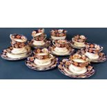 Royal Albert Crown china tea wares comprising nine cups, nine saucers, nine cake plates, and one