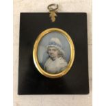 (English School, 19th Century), A miniature head and shoulder portrait of Elizabeth Barnett (wife of