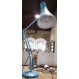 A late 20th century blue Anglepoise lamp stamped 'Anglepoise Lighting Ltd'.