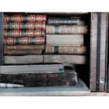 A box of antiquarian books to include The Student, four volumes, leather bound, published 1868, a