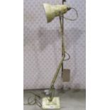 Herbert Terry anglepoise lamp on a twin stepped base, with marbled finish