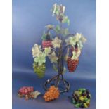 A Murano grape and leaf Art Glass table lamp, in need of restoration, 69cm high