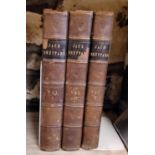 Jack Sheppard - three volumes, leather bound, first edition 1839, with illustrations by George