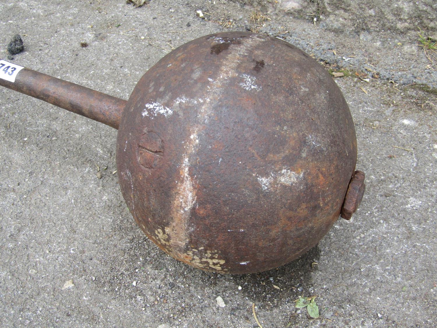 An original vintage cast iron Strong Man Bar Bell, 145cm long - Image 3 of 3