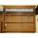 A stripped and waxed pine plate rack, 145cm