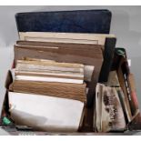 A box containing a quantity of late 19th/early 20th century part photograph albums, etc (1)