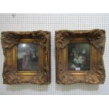 Two 'Carvers & Gilders' framed 20th Century classical style prints with craquelure finish, both in