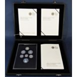 Royal Mint 2008 Emblems of Britain silver proof collection £1 - 1p, (7 coins) with certificates