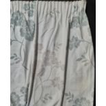 2 pairs of curtains in Laura Ashley 'Marciana' fabric (neutral/duck egg/ taupe colourway), lined