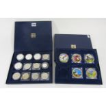 Five NumisProof commemorative medallions, gold plated limited 19,500 and twelve proof coins £5 - 1p