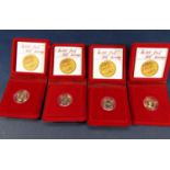 Royal Mint four proof half sovereigns - 1980, with certificates and cases