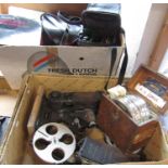 Photographic Equipment including a vintage movie projector, Polaroid cameras, a Fujifilm