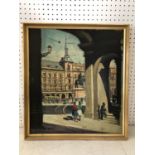 E. Rojas, Spanish Townscape, oil on board, signed bottom left, 46 x 41 cm, framed