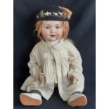 Early 20th century bisque head character doll with head made by Armand Marseille for George