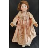 Interesting early 20th century bisque head doll marked 'DEP 9', (French or German, no makers mark)