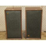 A pair of vintage Wharfdale Super Linton/W30D hi-fi speakers 215 cm wide x 24 cm deep x 48 cm high