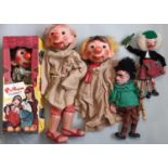 Collection of Pelham puppets including ventriloquist dolls 'Supy' (boxed), 'Walter', 'Sid the