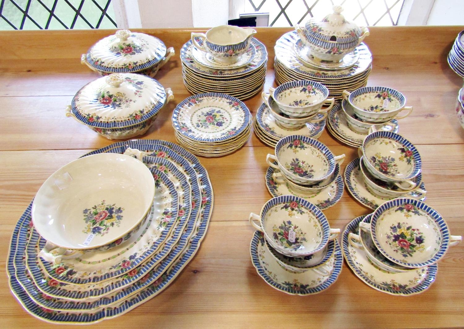 A collection of Royal Doulton The Vernon pattern dinnerwares comprising three two handled - Image 2 of 2
