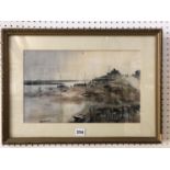 Kay Calcutt F.R.S.A. (British 20/21st century) - The Estuary, watercolour, signed and with label