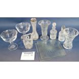 A quantity of 19th and 20th century glassware consisting of six sorbet dishes, cut glass vases,