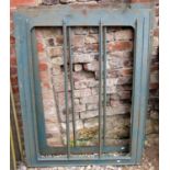 A pair of reclaimed cast iron window frames to enclose three panes (vacant) 110 cm wide x 127 cm