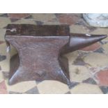 An old cast iron anvil, 50 cm long x 25 cm high