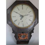 A 19th century drop dial cottage wall clock with simple 30 hour movement, G Butler, Stroud