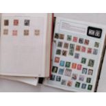 Two albums containing British and worldwide stamps a stockbook, box of unsorted loose stamps, etc (