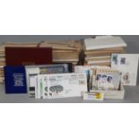 A box of Royal Wedding commemorative stamps, collection of Royal Mail Mint stamp collections,