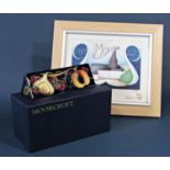 A Moorcroft 'Queens Choice' plaque designed by Emma Bossons (FRSA), 18.5 x 5cm three sided