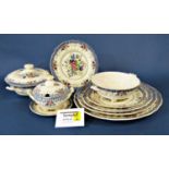 A collection of Royal Doulton The Vernon pattern dinnerwares comprising three two handled