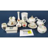 A large collection of crested ware to include Goss and Grafton armorial miniature ceramics, together