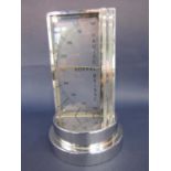 A Zeiss Ikon Art Deco style chromium plated desk top barometer with a stepped circular base. 16cm