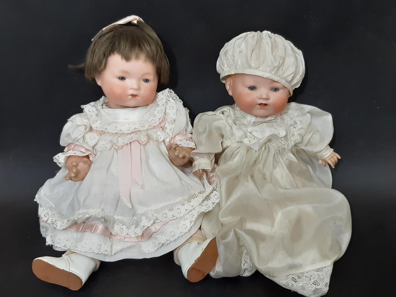 2 1920/30's bisque head baby dolls 'My Dream Baby' by Armand Marseille; one is mould 351 with