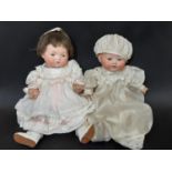 2 1920/30's bisque head baby dolls 'My Dream Baby' by Armand Marseille; one is mould 351 with