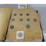 An album of bronze and silver coinage, 20th, together with a box of mixed unsorted English and