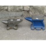 A Record cast iron anvil, together with a further smaller 5kg example (2)