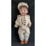 Early 20th century German bisque head doll with head made by Kestner for the Catterfelder