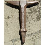 An old cast iron stake anvil, 40 cm wide x 46 cm high