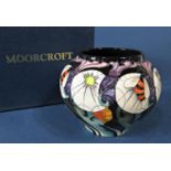 A Moorcroft Pottery 'Flight of Fancy' pattern vase, edition number 33, designed by and signed in